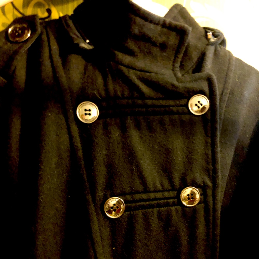 Kenneth Cole Black Cape Coat
